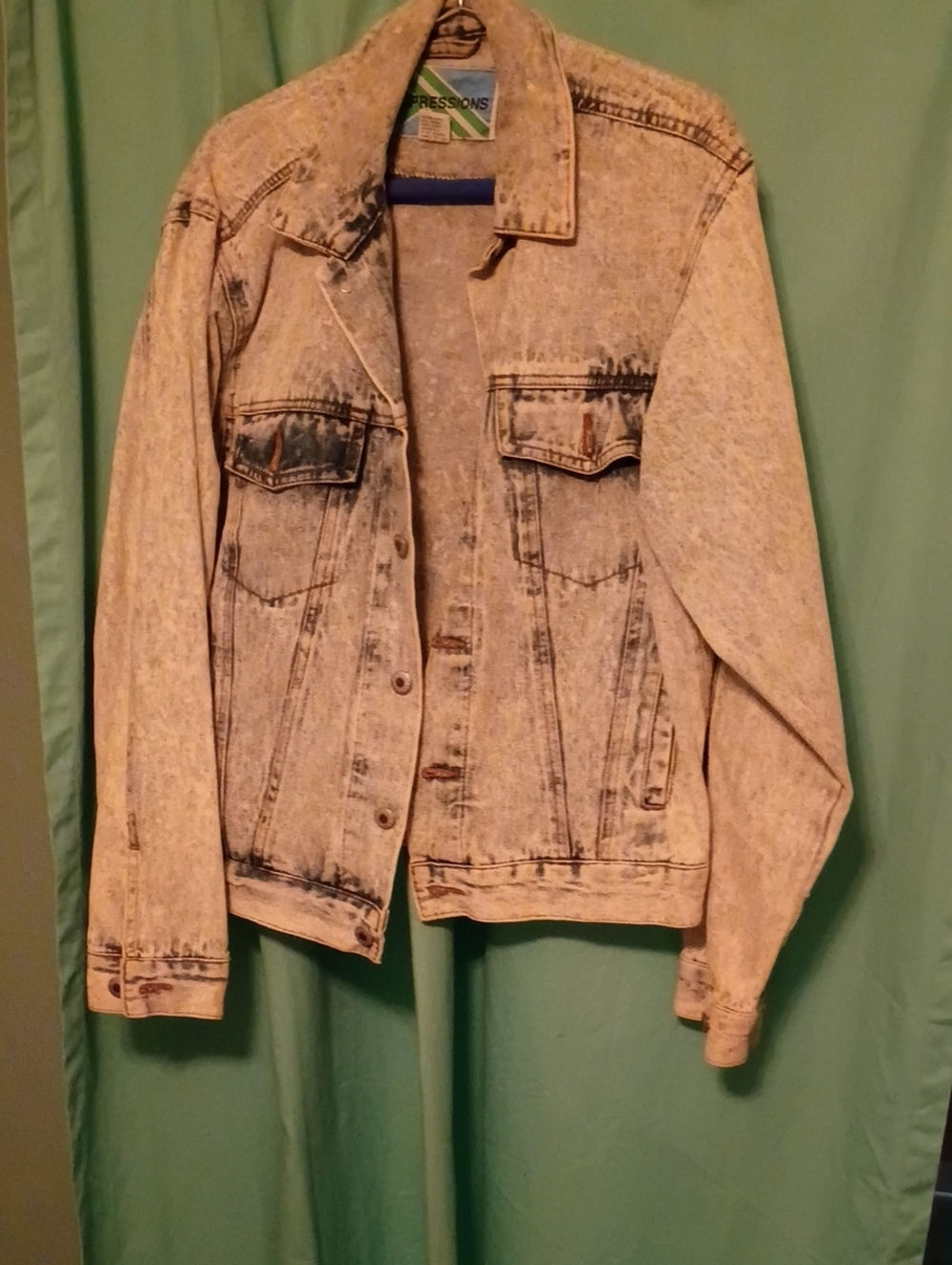 Expressions Men's Light Acid Wash Denim Jacket - Light Blue